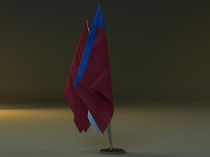 flag stand two 3D Model