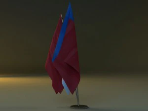 flag stand two 3D Model