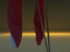 flag stand two 3D Model