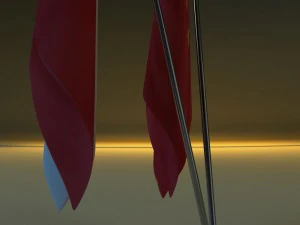 flag stand two 3D Model
