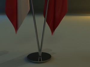flag stand two 3D Model