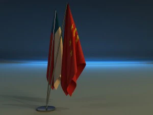 flag stand two 3D Model