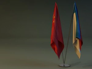 flag stand two 3D Model