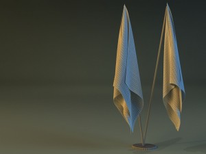 flag stand two 3D Model