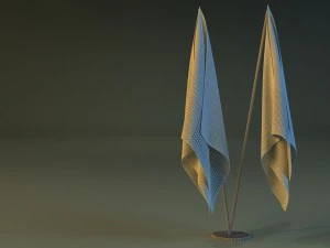 flag stand two 3D Model