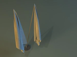 flag stand two 3D Model