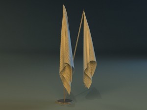 flag stand two 3D Model