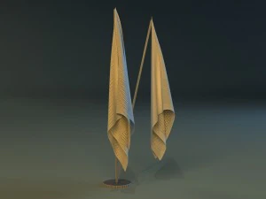 flag stand two 3D Model