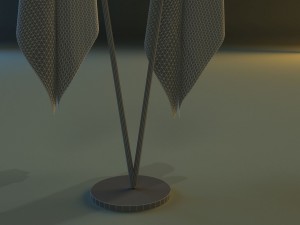 flag stand two 3D Model