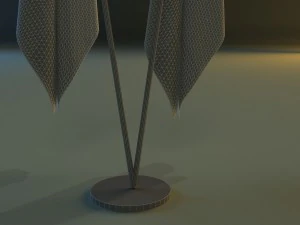 flag stand two 3D Model