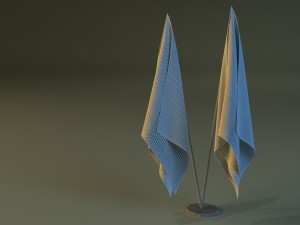 flag stand two 3D Model