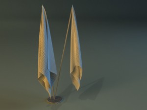 flag stand two 3D Model