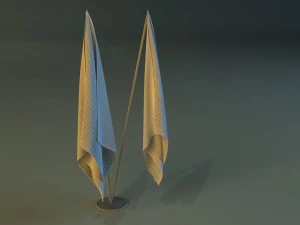 flag stand two 3D Model