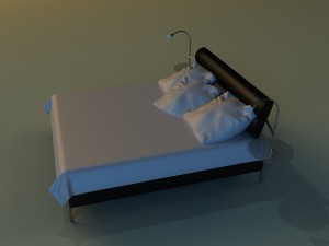 bed with a leather base Modelo 3D