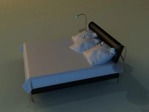 bed with a leather base 3D Model