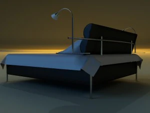 bed with a leather base 3D Model