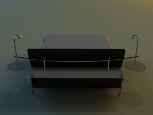 bed with a leather base Modelo 3D