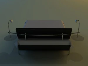 bed with a leather base 3D Model