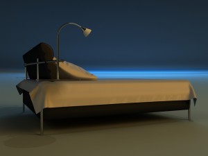 bed with a leather base Modelo 3D