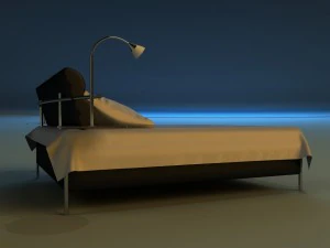 bed with a leather base 3D Model