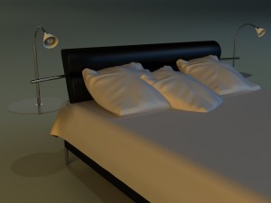bed with a leather base Modelo 3D