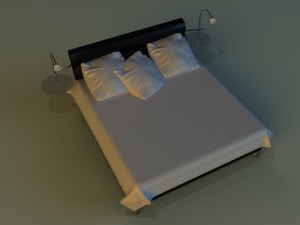 bed with a leather base Modelo 3D