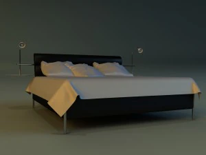 bed with a leather base 3D Model