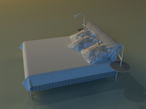 bed with a leather base Modelo 3D