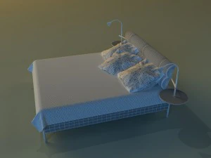 bed with a leather base 3D Model