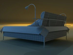 bed with a leather base 3D Model