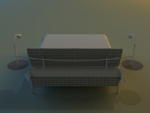 bed with a leather base Modelo 3D