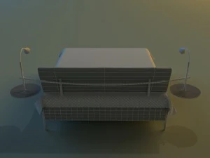 bed with a leather base 3D Model