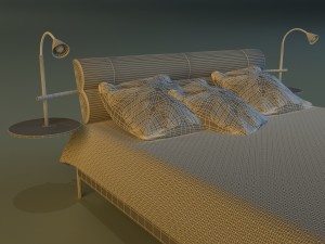 bed with a leather base Modelo 3D
