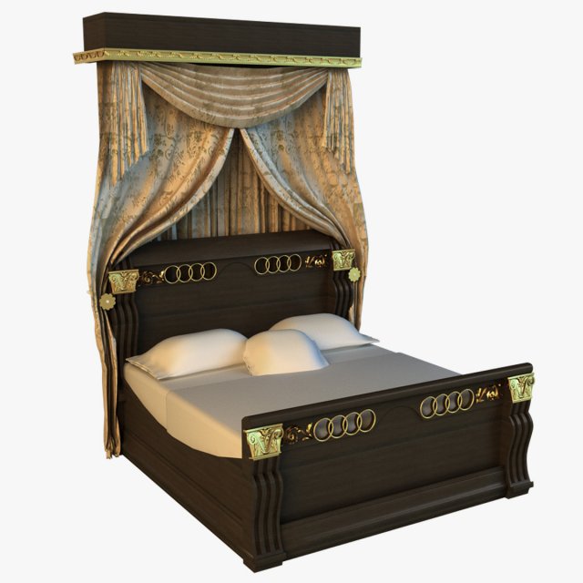 bed king classic 3D Model .c4d .max .obj .3ds .fbx .stl .blend