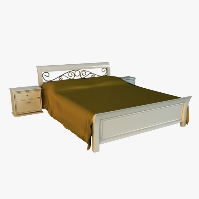 bed wood classic gold 3Dモデル .c4d .max .obj .3ds .fbx .stl .blend 