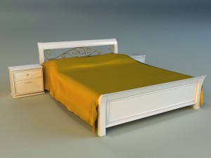 bed wood classic gold 3Dモデル