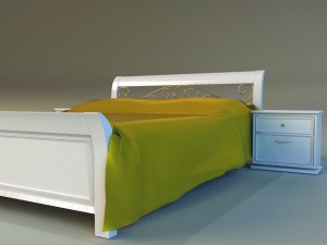 bed wood classic gold 3Dモデル