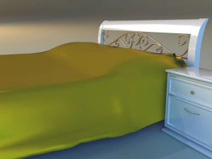 bed wood classic gold 3D Model