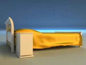 bed wood classic gold 3Dモデル