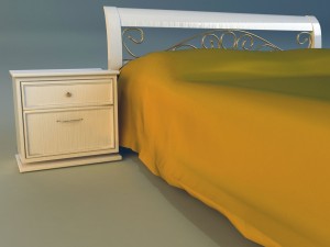 bed wood classic gold 3Dモデル