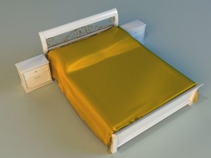 bed wood classic gold 3Dモデル