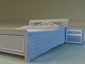 bed wood classic gold 3Dモデル