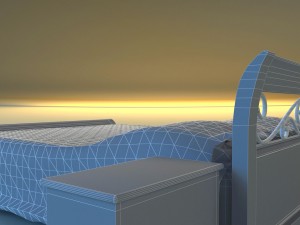 bed wood classic gold 3Dモデル