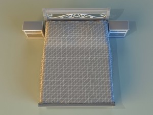 bed wood classic gold 3Dモデル