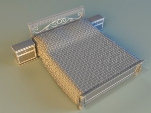 bed wood classic gold 3Dモデル