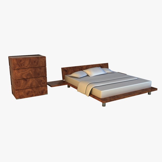 bed pattern wood 3D Model .c4d .max .obj .3ds .fbx .stl .blend 