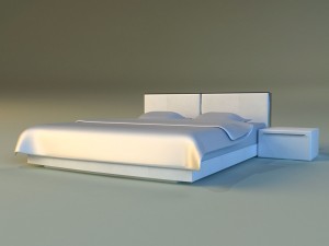 bed white leather 3D Model