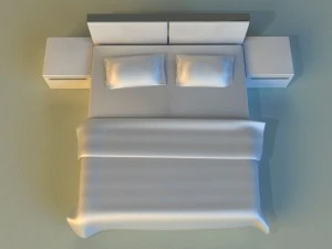 bed white leather 3D Model