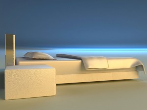 bed white leather 3D Model