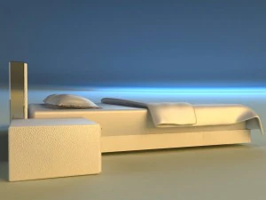 bed white leather 3D Model